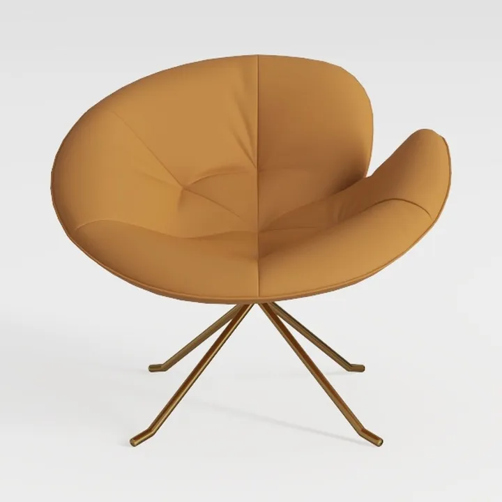 Tov Furniture Jordan Cognac Velvet Swivel Chair