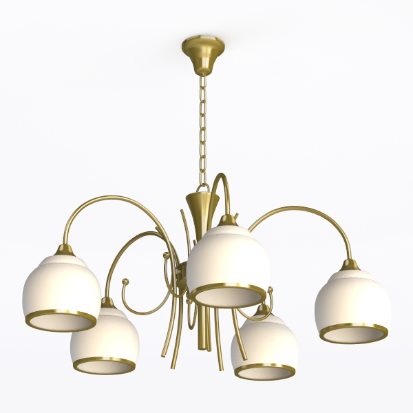 24in Modern Gold Sputnik Chandelier 6 Lights Mid