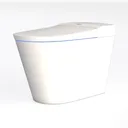 Minimalist White Smart Toilet 3D Model Left 45 Degree View