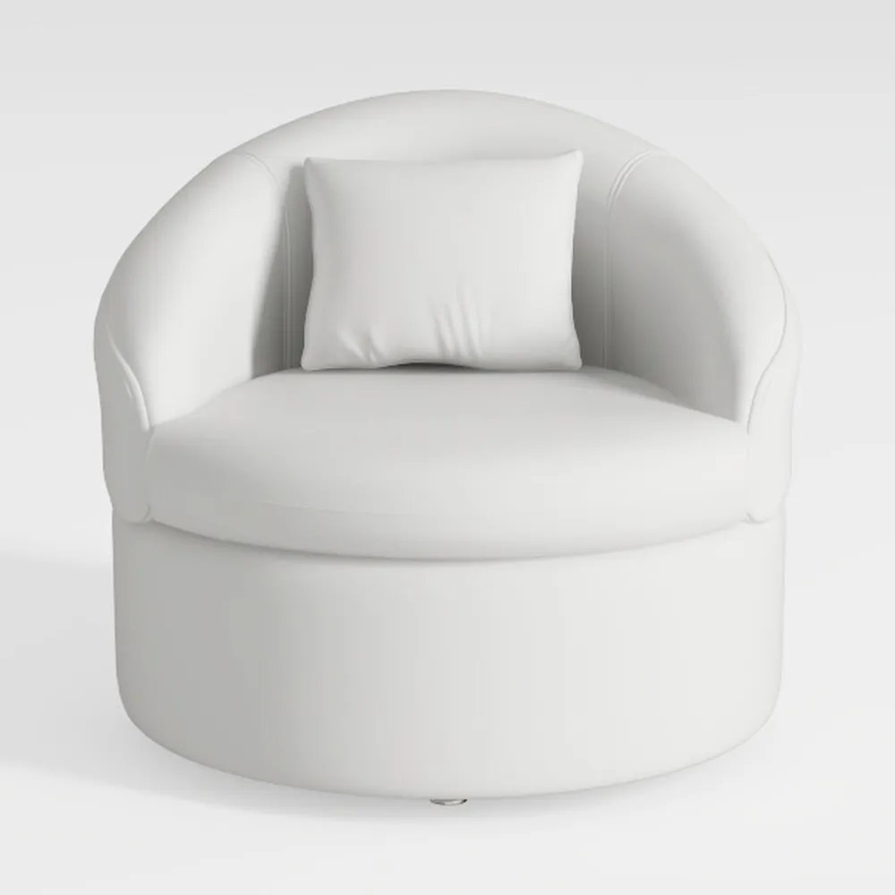 Upholstered Barrel Swivel Dining Chair, Modern