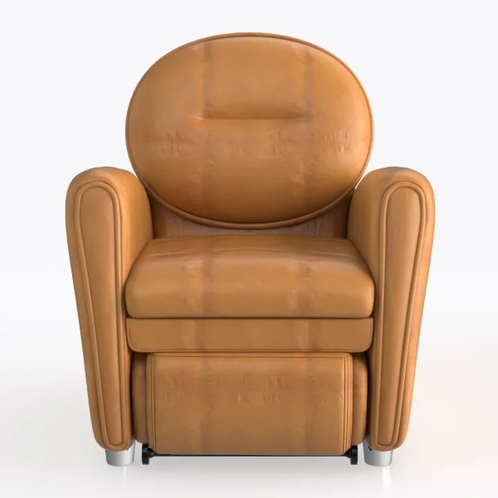 Modern Tan Leather Recliner Armchair 3D Model
