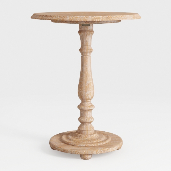 Hingham 16 in. White Round Wood End Table