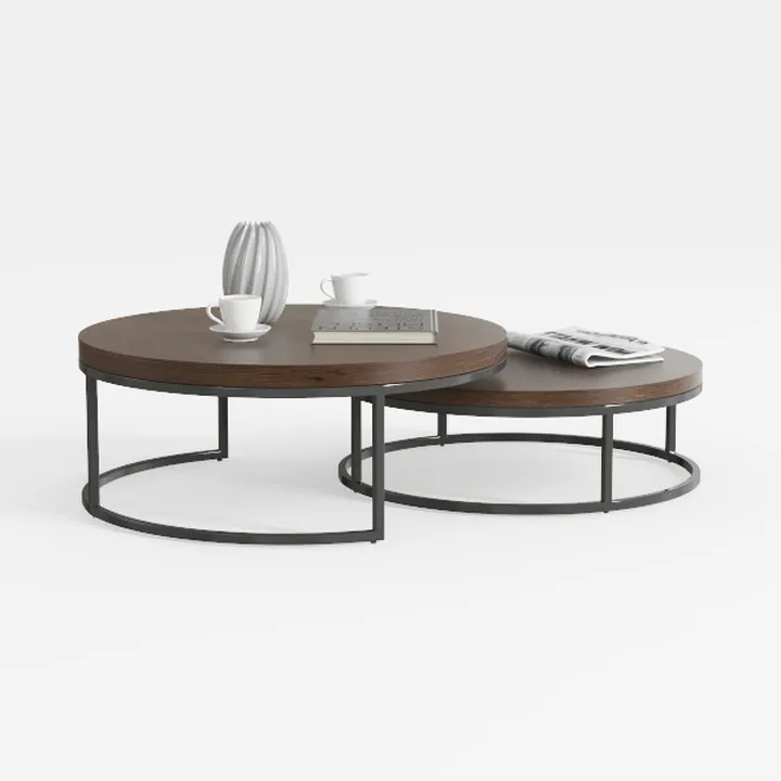 Nesting Coffee Table Set of 2, 27.56'' Round Coffe