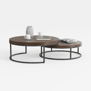 Nesting Coffee Table Set of 2, 27.56'' Round Coffe