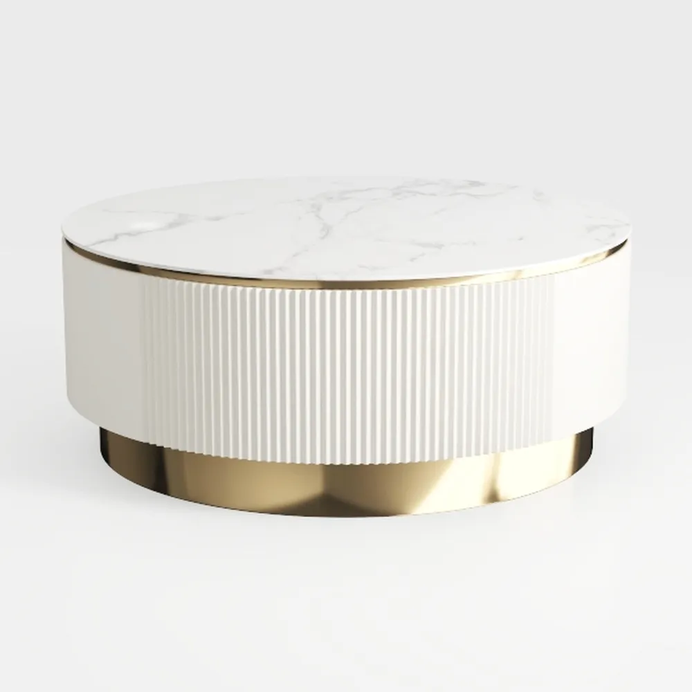 Round Coffee Table Wood Circle Coffee Table for Li