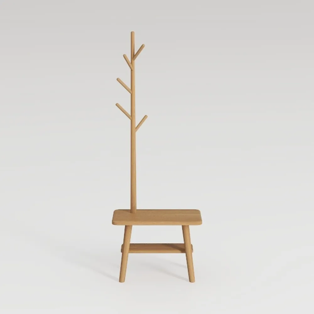 BMOSU Coat Rack freestanding Stand with 2 Shelves 