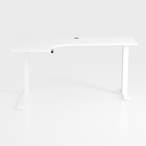 Minimalist White L Shaped Standing Desk 3D Model