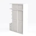Yaheetech Bathroom Floor Cabinet 42″, Freestanding Left 45 Degree View