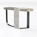 Modern Marble Solid Wood Metal Console Table 3D Model Left 45 Degree View