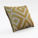 Bohemian Geometric Pattern Fabric Throw Pillow 3D Model Right 45 Degree View