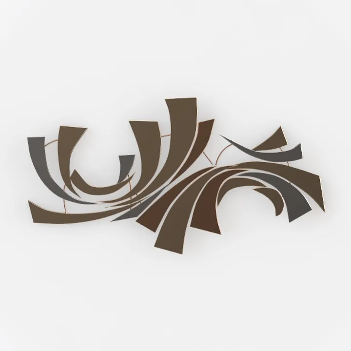 Modern Abstract Metal Wall Art Decor 3D Model