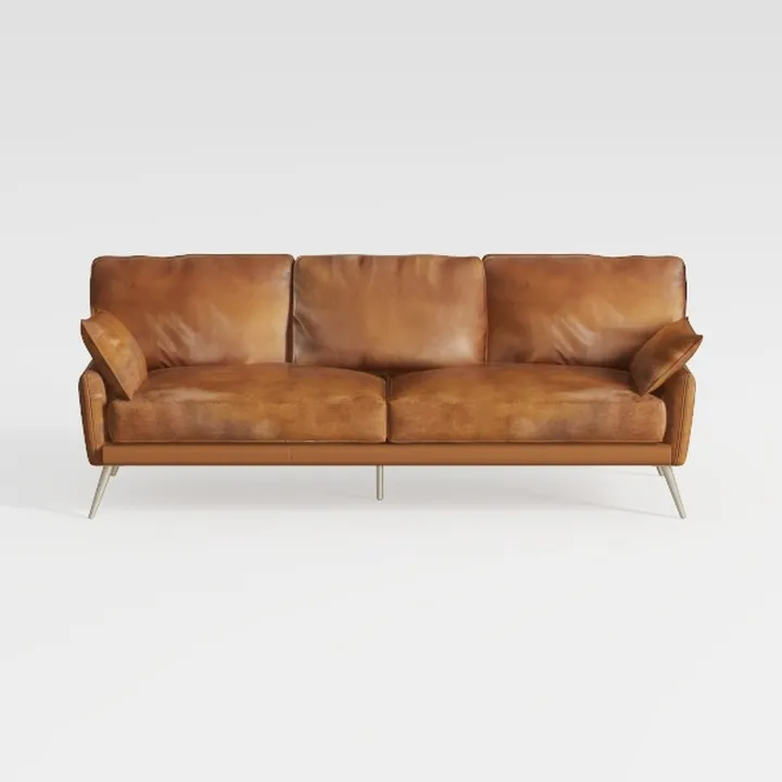 Valencia Grosseto 87” Cognac Tan Brown 3 Seater