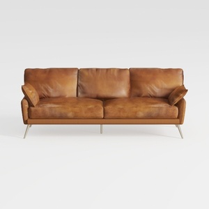 Valencia Grosseto 87” Cognac Tan Brown 3 Seater