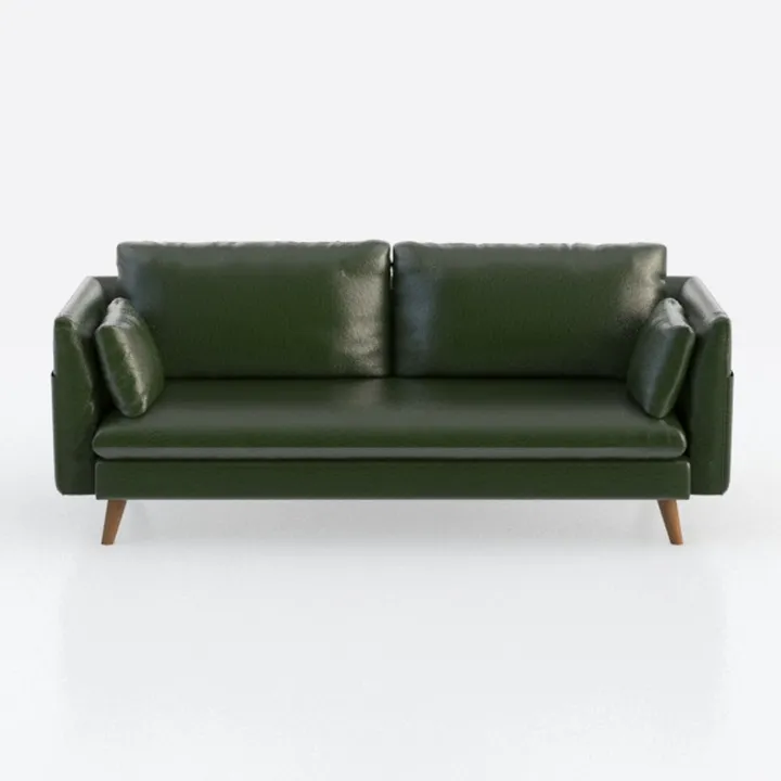 Tbfit Mid Century Modern Couch, Faux Leather Sofa