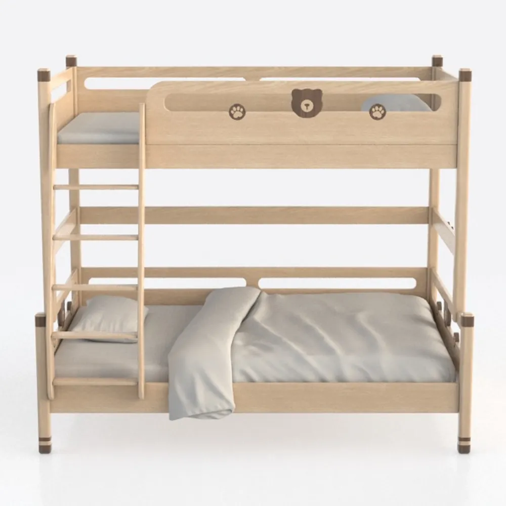 Full XL Over Queen Bunk Bed with Full Length Guard