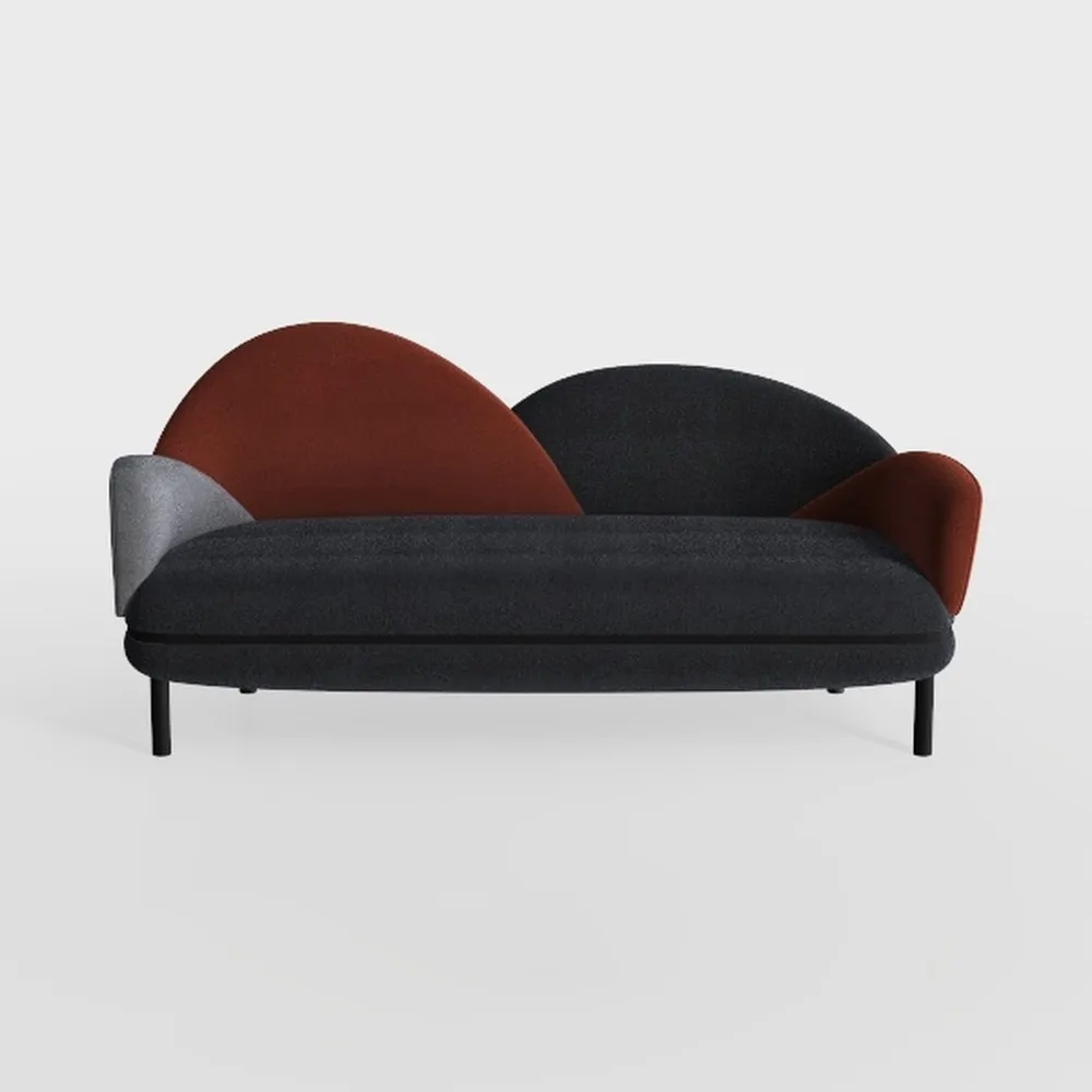 119.29 in Wide Armless Polyester Curved Modern Uph