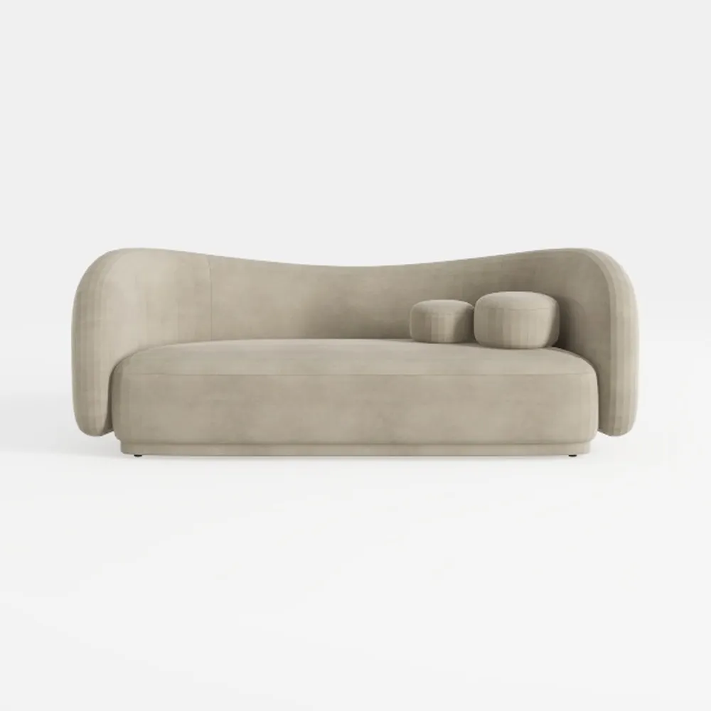Circe Taupe Textured Velvet Sofa