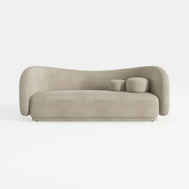 Circe Taupe Textured Velvet Sofa