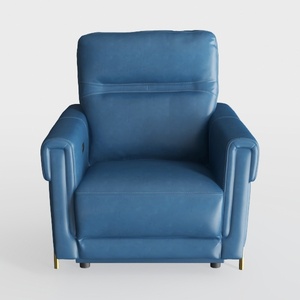 Modern Blue Leather Power Recliner Armchair 3D Model