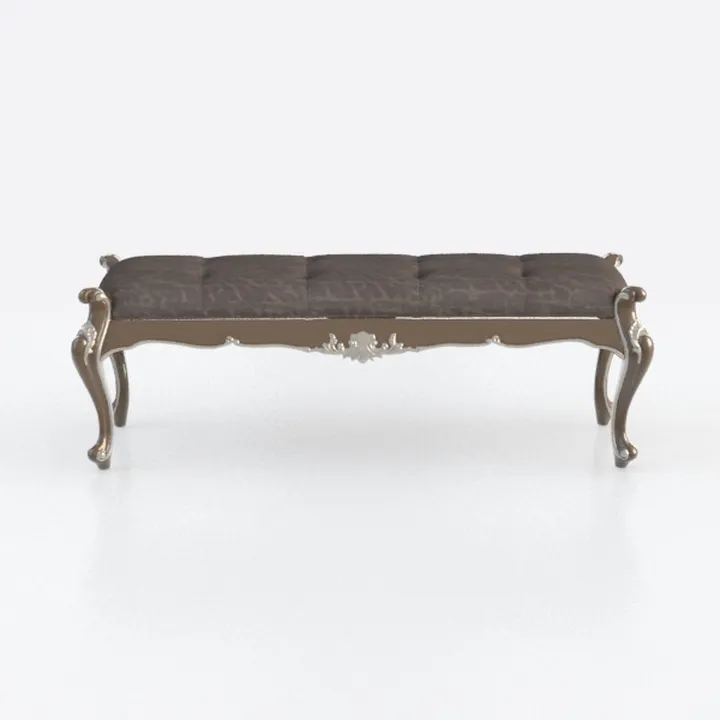 Hilton Grey Velvet Ottoman