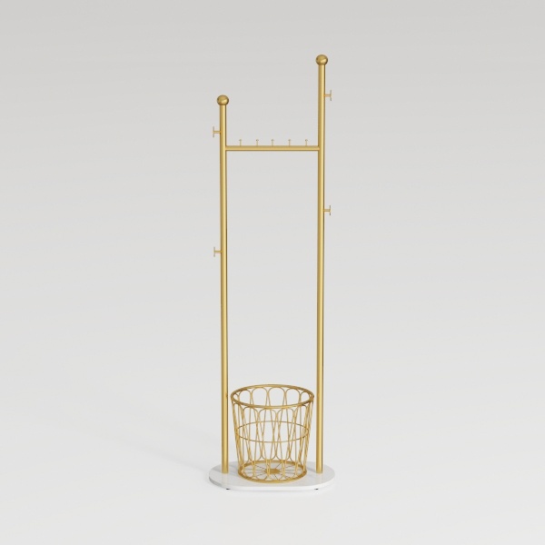 Coat Rack Freestanding，Solid Wood Coat Rack，Metal