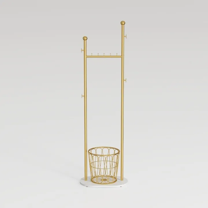 Coat Rack Freestanding，Solid Wood Coat Rack，Metal