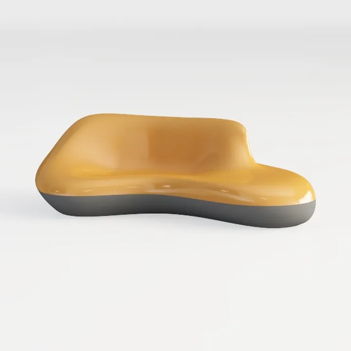 Modern Two Tone Fiberglass Curved Lounge Sofa 3D Model