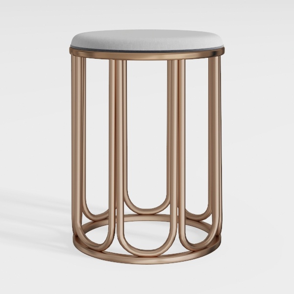 Vanessa White and Gold Metal 17.75 in. Tall Makeup