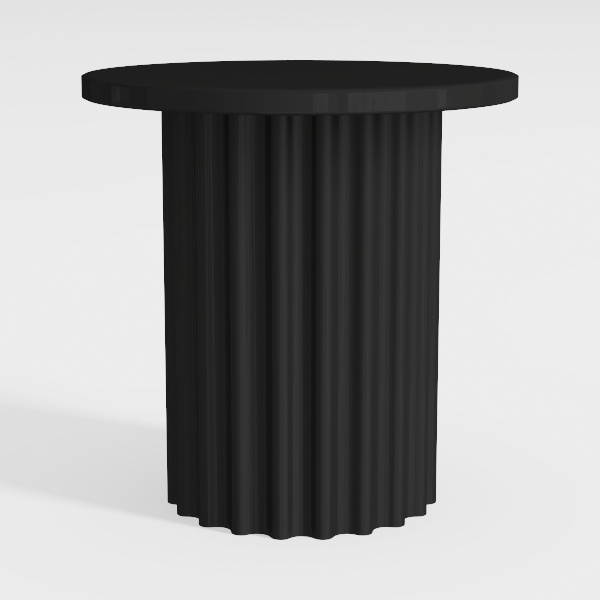 HomePop Black Mango Wood End/Side Round Table