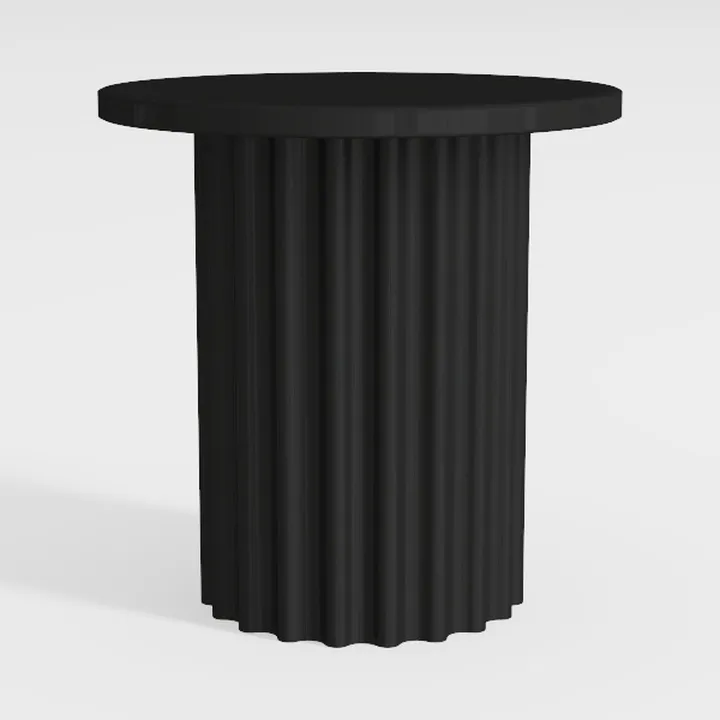 HomePop Black Mango Wood End/Side Round Table