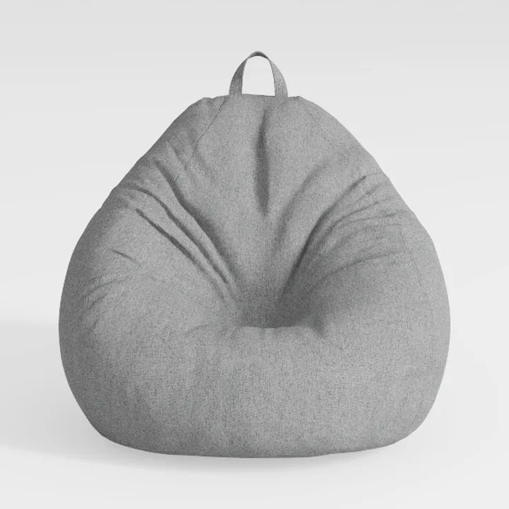 Gray Sherpa Fabric Bean Bag