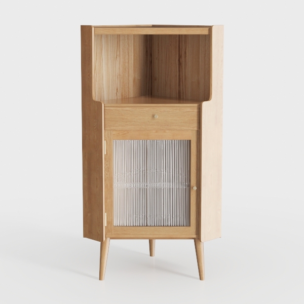 Solid Wood Small Bedside Cabinet Bedroom with Lock