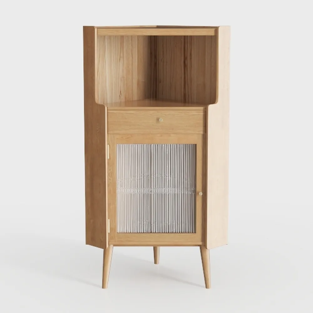 Solid Wood Small Bedside Cabinet Bedroom with Lock