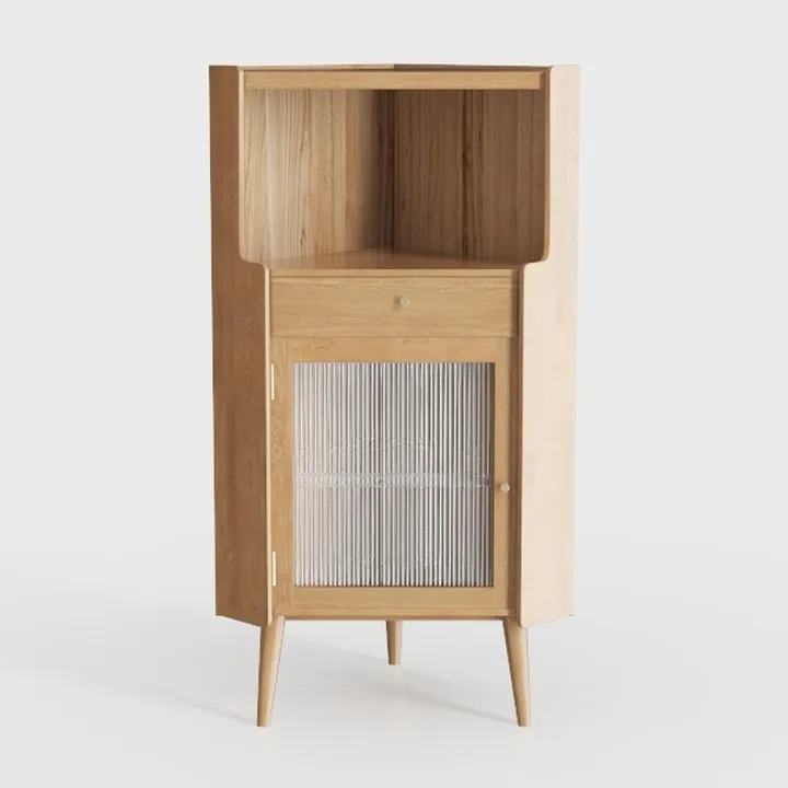 Solid Wood Small Bedside Cabinet Bedroom with Lock