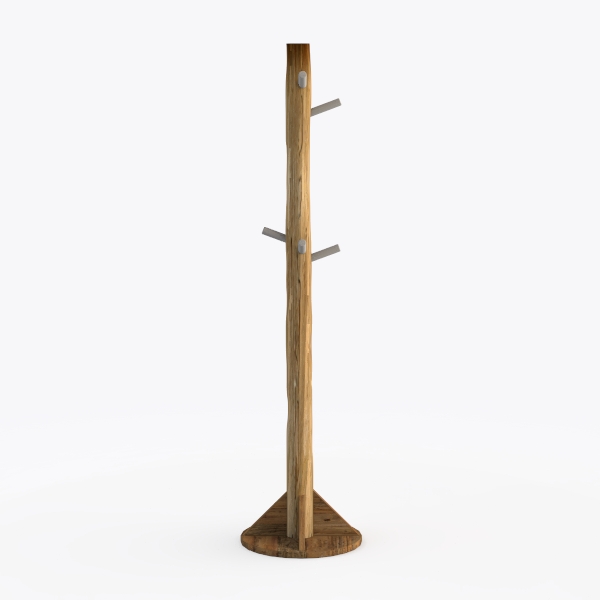 Solid Wood Round Base Coat Rack, Free Standing