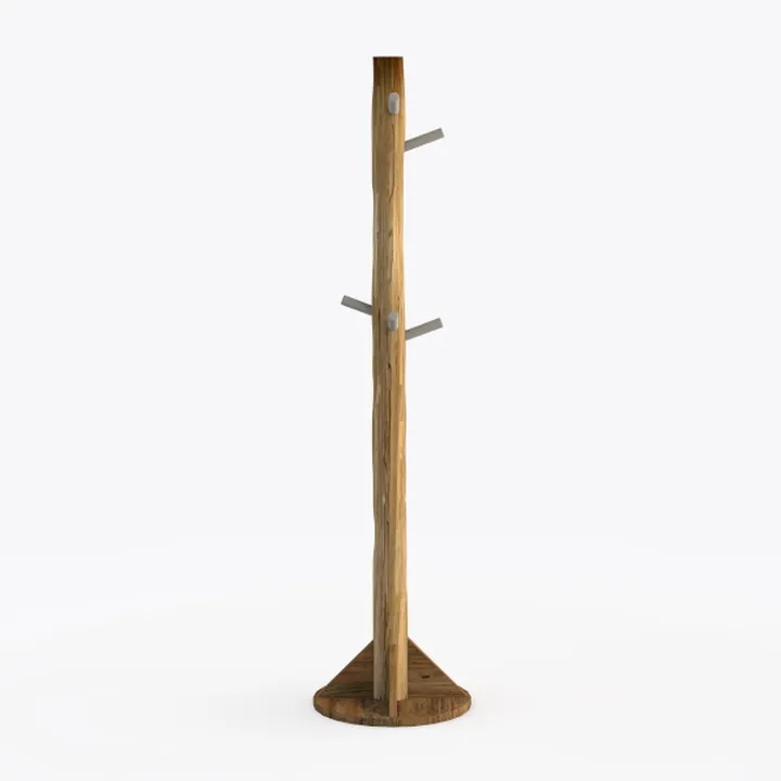 Solid Wood Round Base Coat Rack, Free Standing