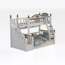 Modern Solid Wood Kids Bunk Bed with Storage Stairs Drawers 3D Model Right 45 Degree View