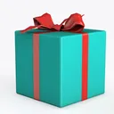 Gift wrapped box Left 45 Degree View