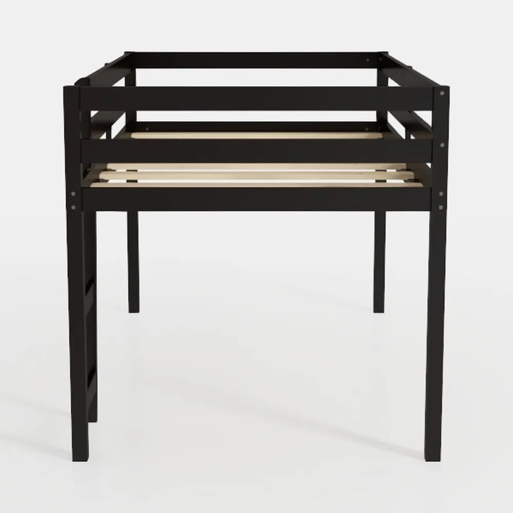 Twin Loft Bed Frame for Kids & Teens | Rubber Wood