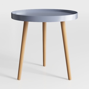Apicizon Round Side Table, Blue Grey End Table for