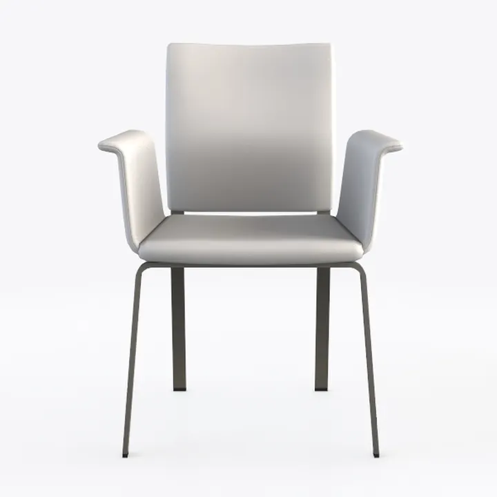 Minimalist Fabric Metal Armchair 3D Model