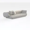 Minimalist Boucle Fabric Extra Large Sofa 3D Model Right 45 Degree View
