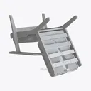 Minimalist Solid Wood Lounge Chair 3D Model Left 45 Degree View