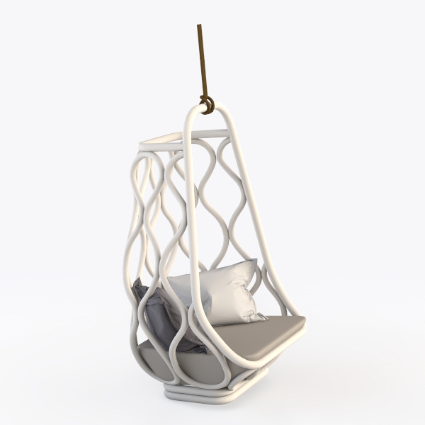 KOUBOO Hanging Rattan Swing Chair with Seat Cushio