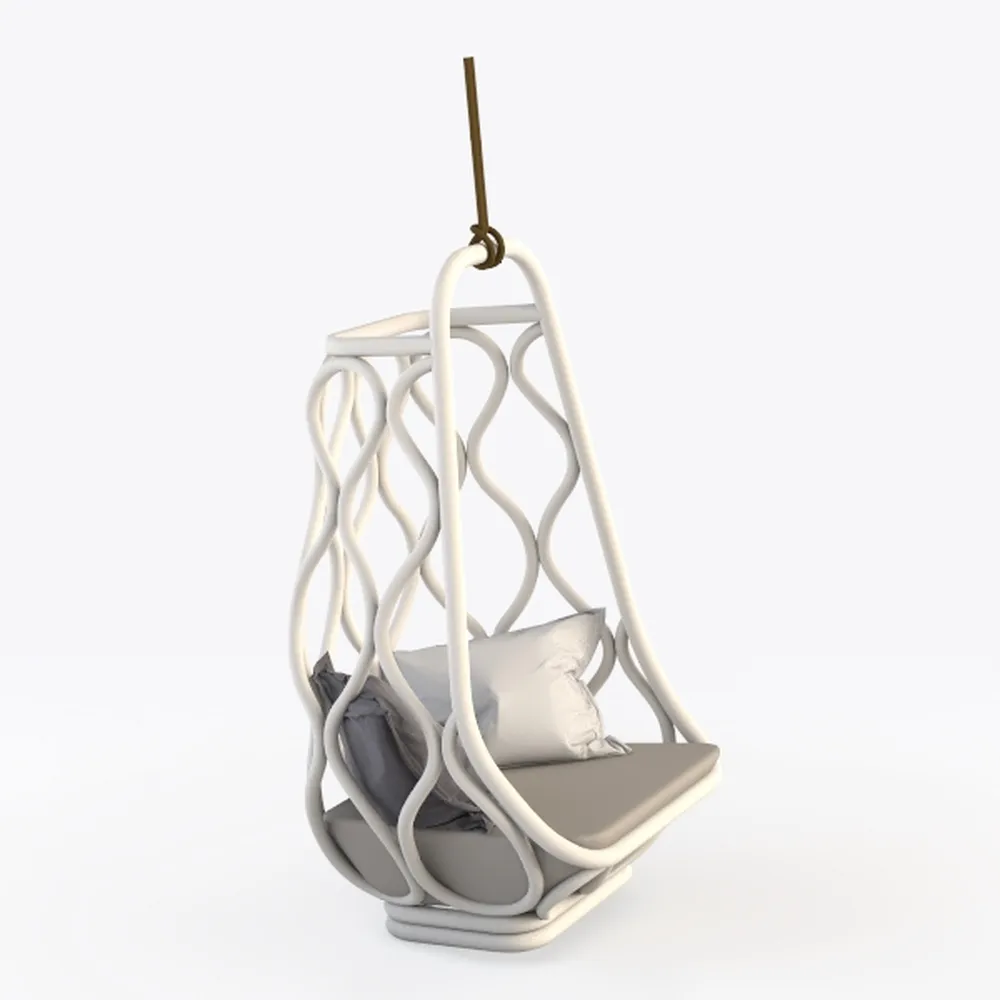 KOUBOO Hanging Rattan Swing Chair with Seat Cushio