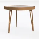 Modern Marble Top Metal Round Side End Table 3D Model Left 45 Degree View