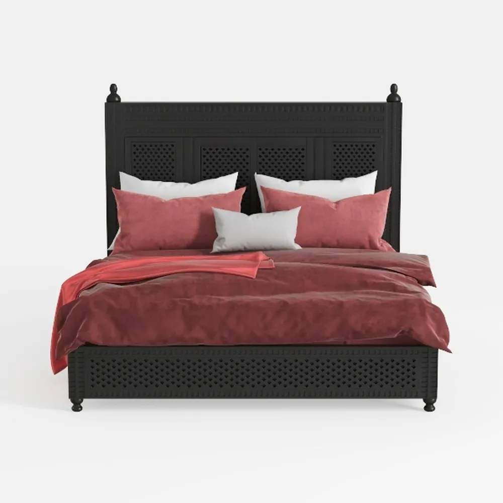 ARFARLY Struttura per letto king size da 1,5 m, piattaforma in metallo con testiera, supporto a doghe in acciaio, base per materasso, facile da montare, spazio di archiviazione sotto il letto, colore