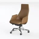 Modern Leather High Back Office Chair 3D Model Left 45 Degree View