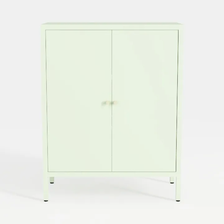 Minimalist Pastel Metal Double Door Storage Cabinet 3D Model