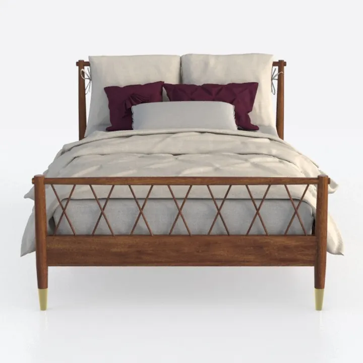 VECELO Queen Platform Bed Frame with Wood